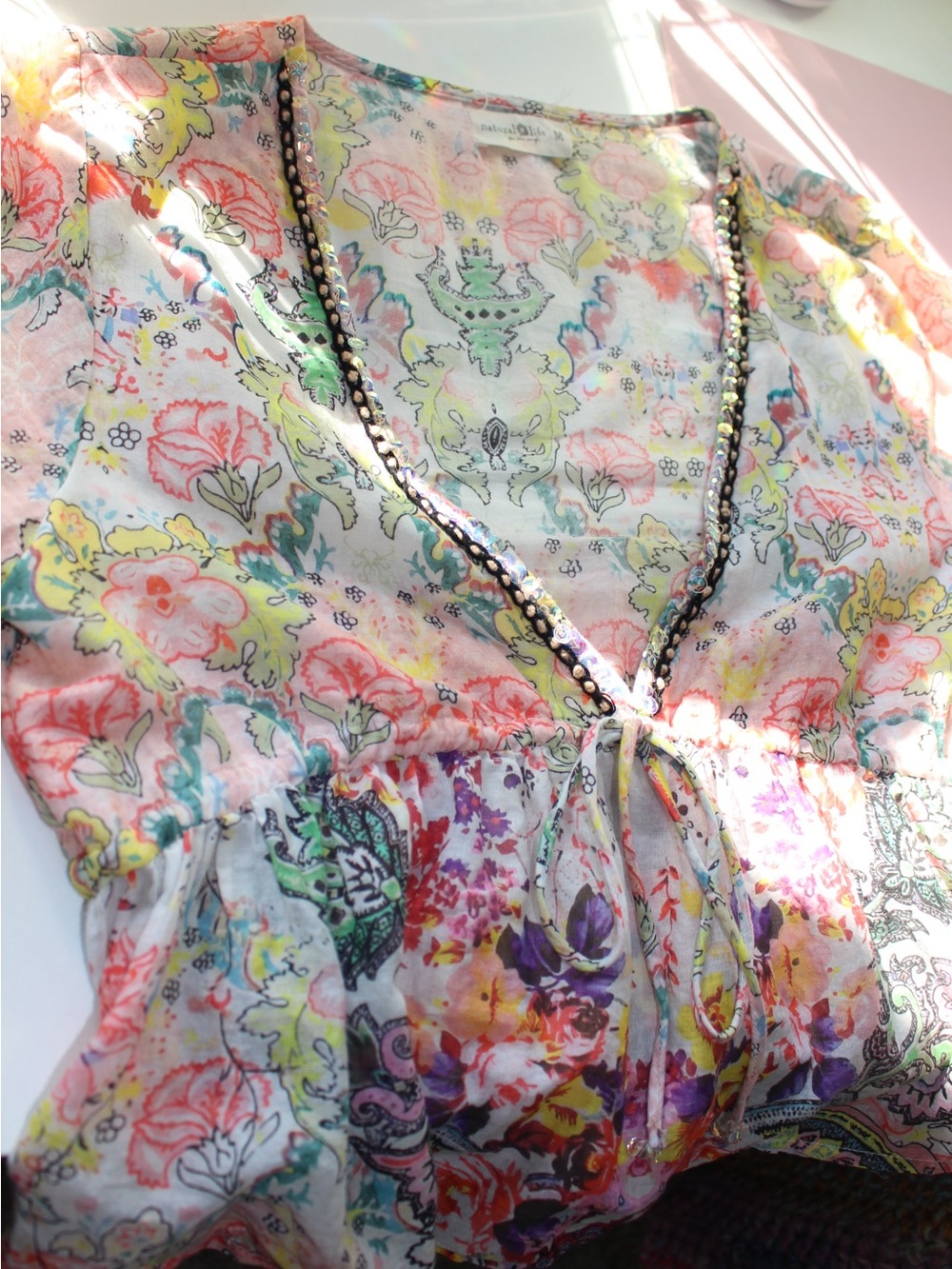 NWT Natural Life Floral Blouse